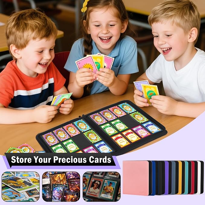 12 Pocket Card Binder, Zipper Trading Card Binder, 720 Large Capacity Side Loading Non-Ring Card Album, Double Sided Acid-Free Card Protector Binder, Card Collection for TCG, MTG, Sport Card, Purple