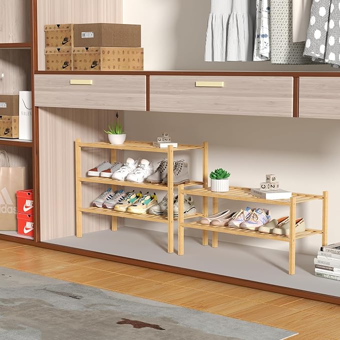 ROMGUAR CRAFT 3 Tier Bamboo Shoe Rack