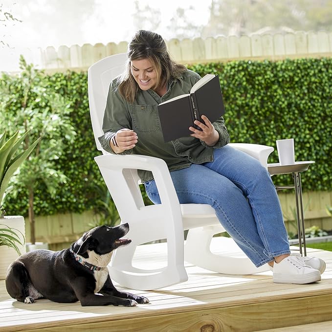Semco Rockaway Heavy-Duty Outdoor Rocking Chair w/Low Maintenance All-Weather
