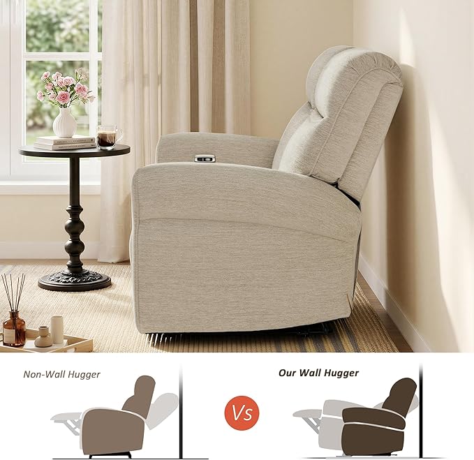 MCombo 64.6" Wall Hugger Power Loveseat Recliner Sofa