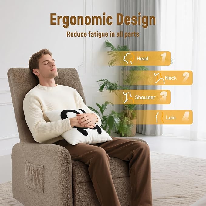 Korser 360° Rocking Chair, Nursery Rocker Chair
