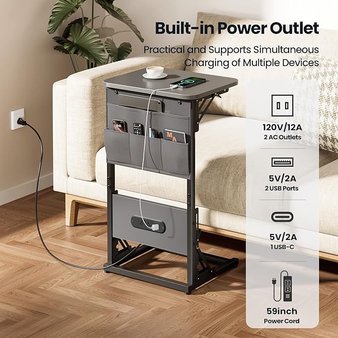 HLDIRECT C Shaped End Table