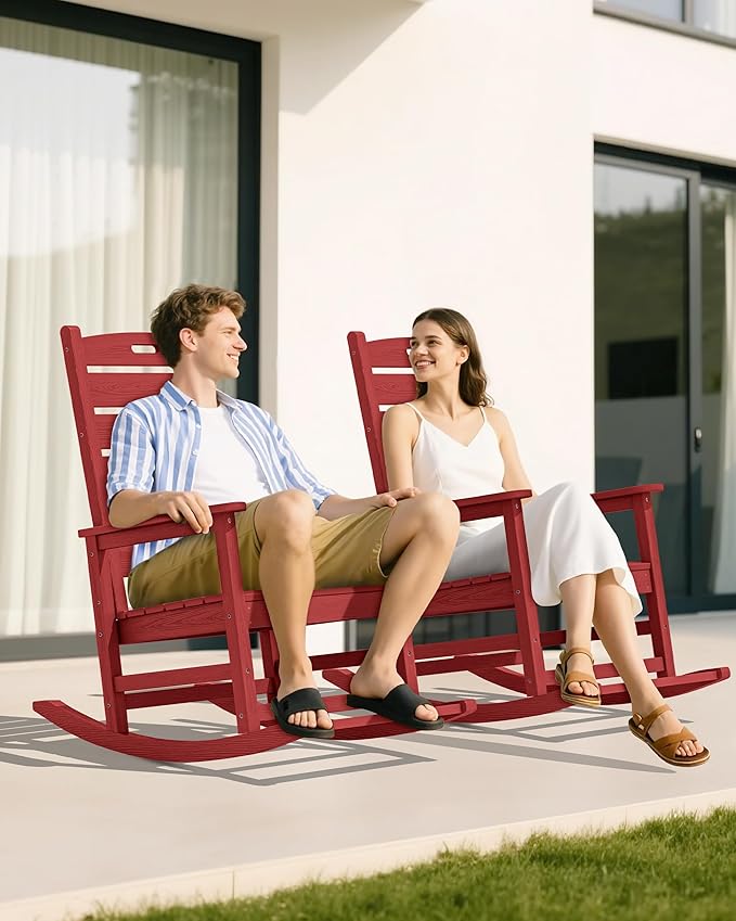 SERWALL Outdoor Rocking Chair, Oversized Rocking Chair