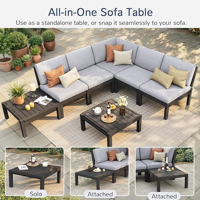 Stoog Modular Patio Sofa Set, 11-Piece Outdoor Sectional Sofa Set