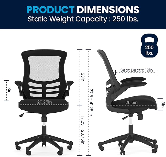 Flash Furniture Kelista Mid-Back Swivel Office Chair