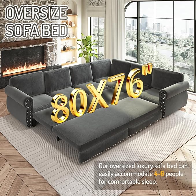 88.2" Sectional Sleeper Sofa