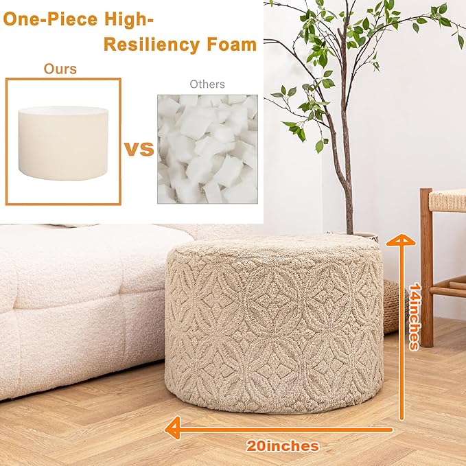Plush Multi-Functional Ottoman Pouf – Ergonomic Ottoman Foot Rest