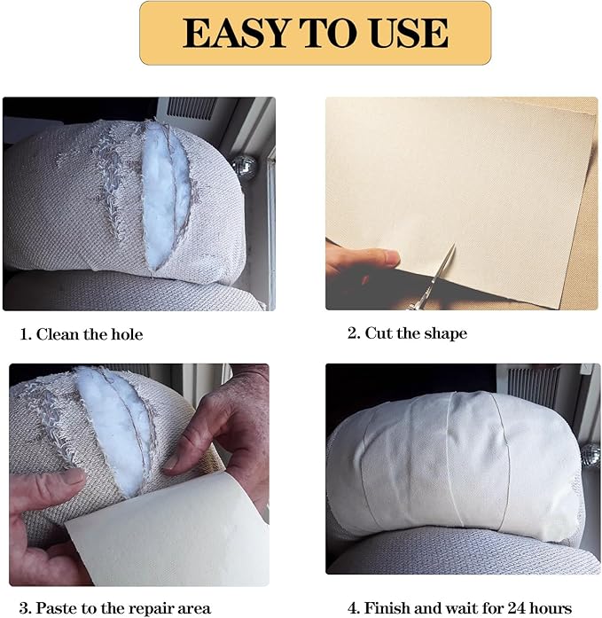 Canvas Repair Patch 8 x12 Inch, Self-Adhesive Waterproof Linen Repair Patches