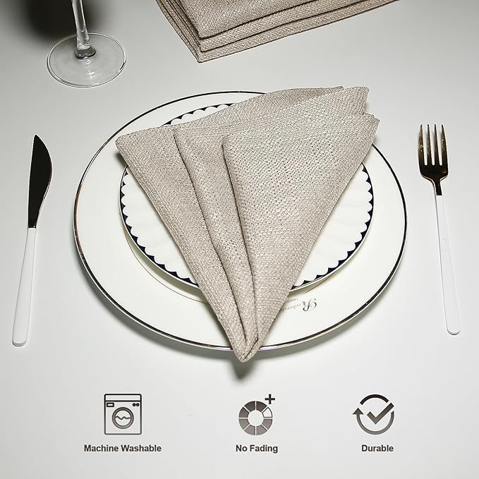 BALCONY & FALCON Cloth Napkins Set of 6 Washable Linen Napkins Absorbent