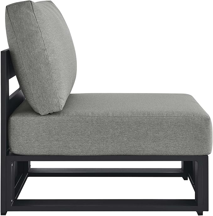 Modway Tahoe Aluminum Armless Patio Gray Modular Weather-Resistant