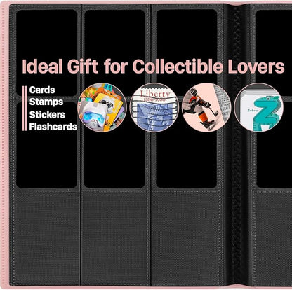 【2026】Trading Card Binder 9 Pocket, Premium Sports Collection Binder Game Cards Book with Sleeves Side Loading, Anti-open Strap Double Sided Waterproof 360 Card Folder