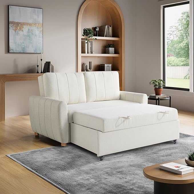 Serta Galway 66.5" Convertible Sleeper Loveseat, Full Size, Dreamcoil Comfort