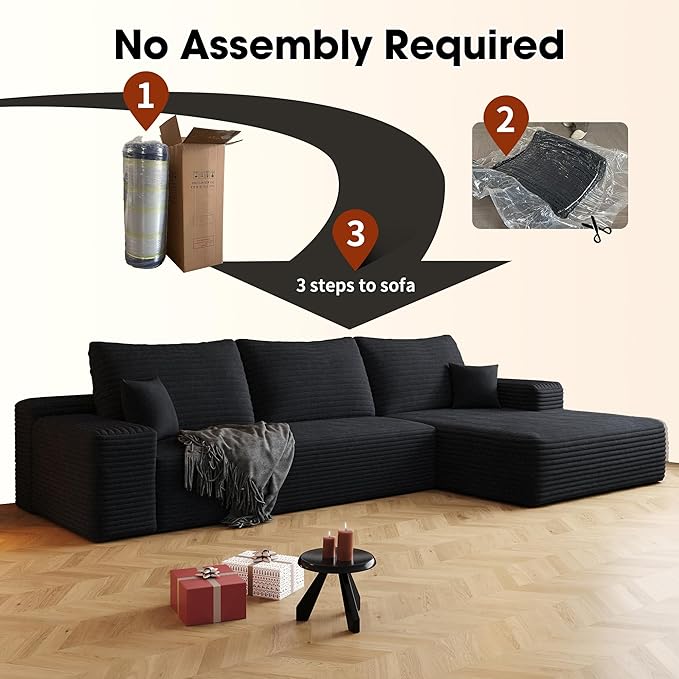 108" Sectional Couches for Living Room Cloud Couch Sofa