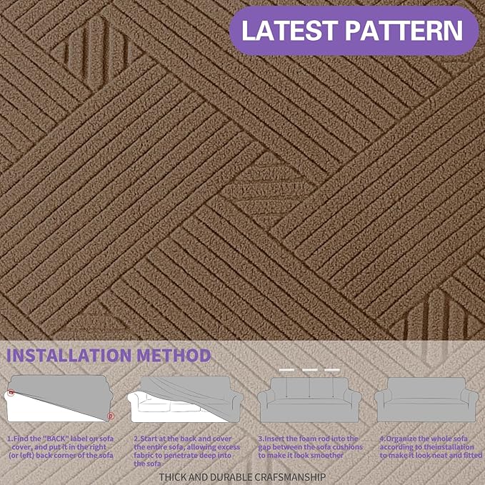 ZNSAYOTX Super Stretch Sofa Cover, New Striped Sofa Covers Fitted Slipcovers