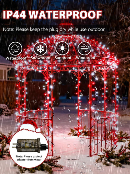 Voice Controlled Christmas Lights with Remote, 99 FT 300 LED String Lights Indoor Outdoor with 12 Modes 3 Timers, Dimmable Twinkle Light Plug in Waterproof for Xmas Tree Party Decor, Red and White