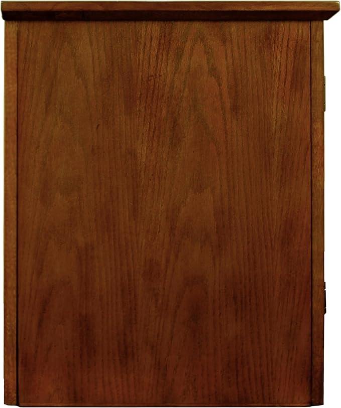 Leick Home 82350 Solid Wood Mission Oak Three Door TV Stand