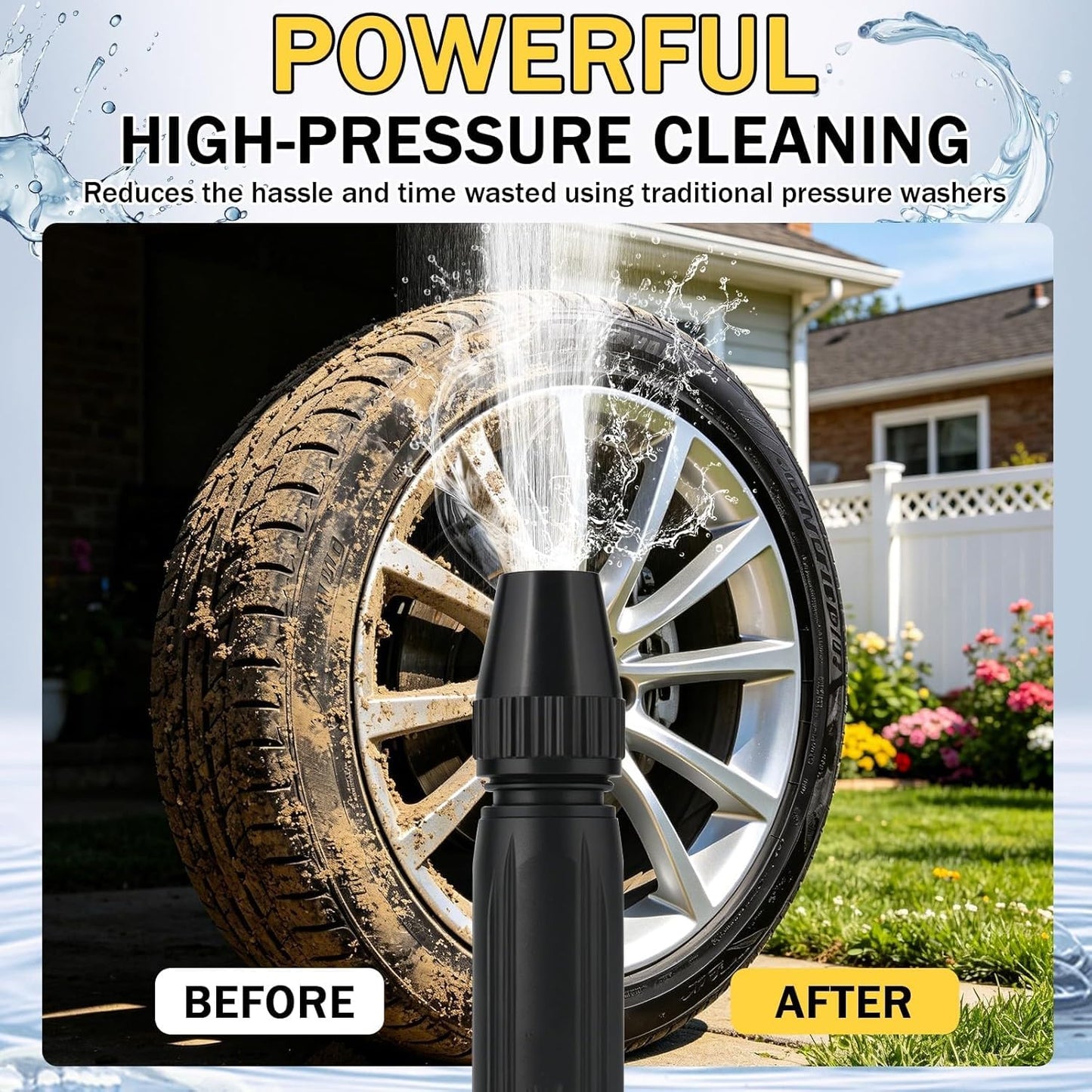 Home High-Pressure Car Wash Water Gun with Booster Nozzle, Home High-Pressure Car Wash Water Gun with Booster Nozzle and Hose