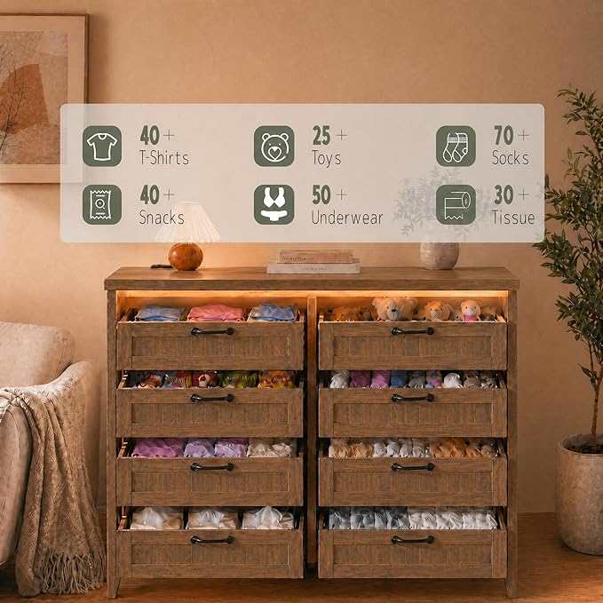 GarveeLife 8 Drawer Chest Dresser