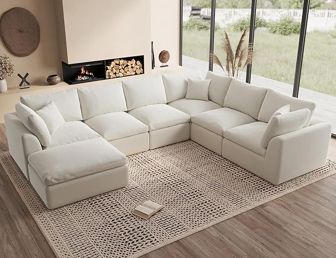 ohllob Oversized Cloud Couches for Living Room, Convertible Sectional Couch