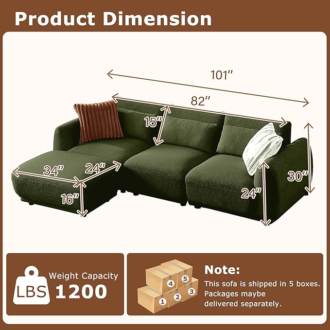 L Shaped Modular Sectional Couch