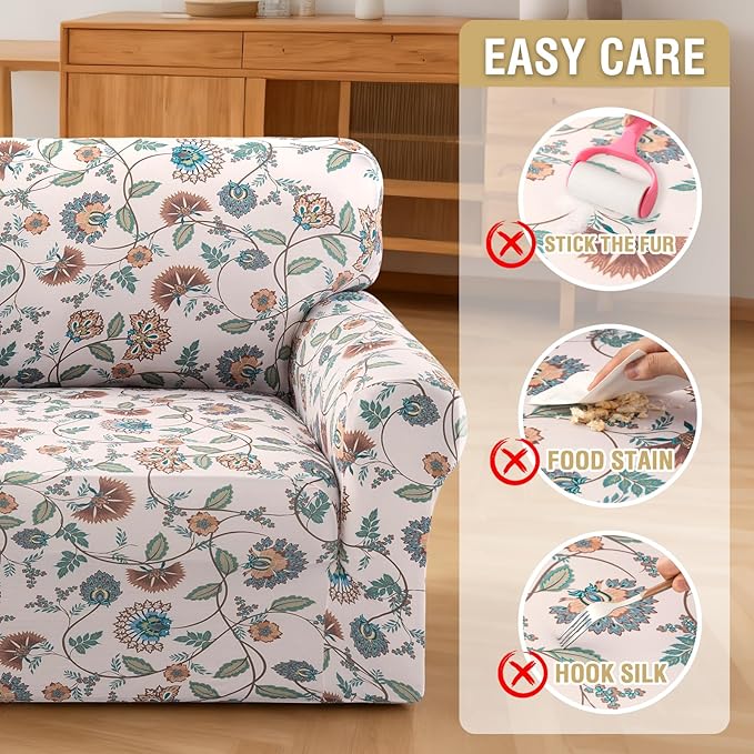 H.VERSAILTEX Printed Loveseat Covers 2 Cushion Couch Covers