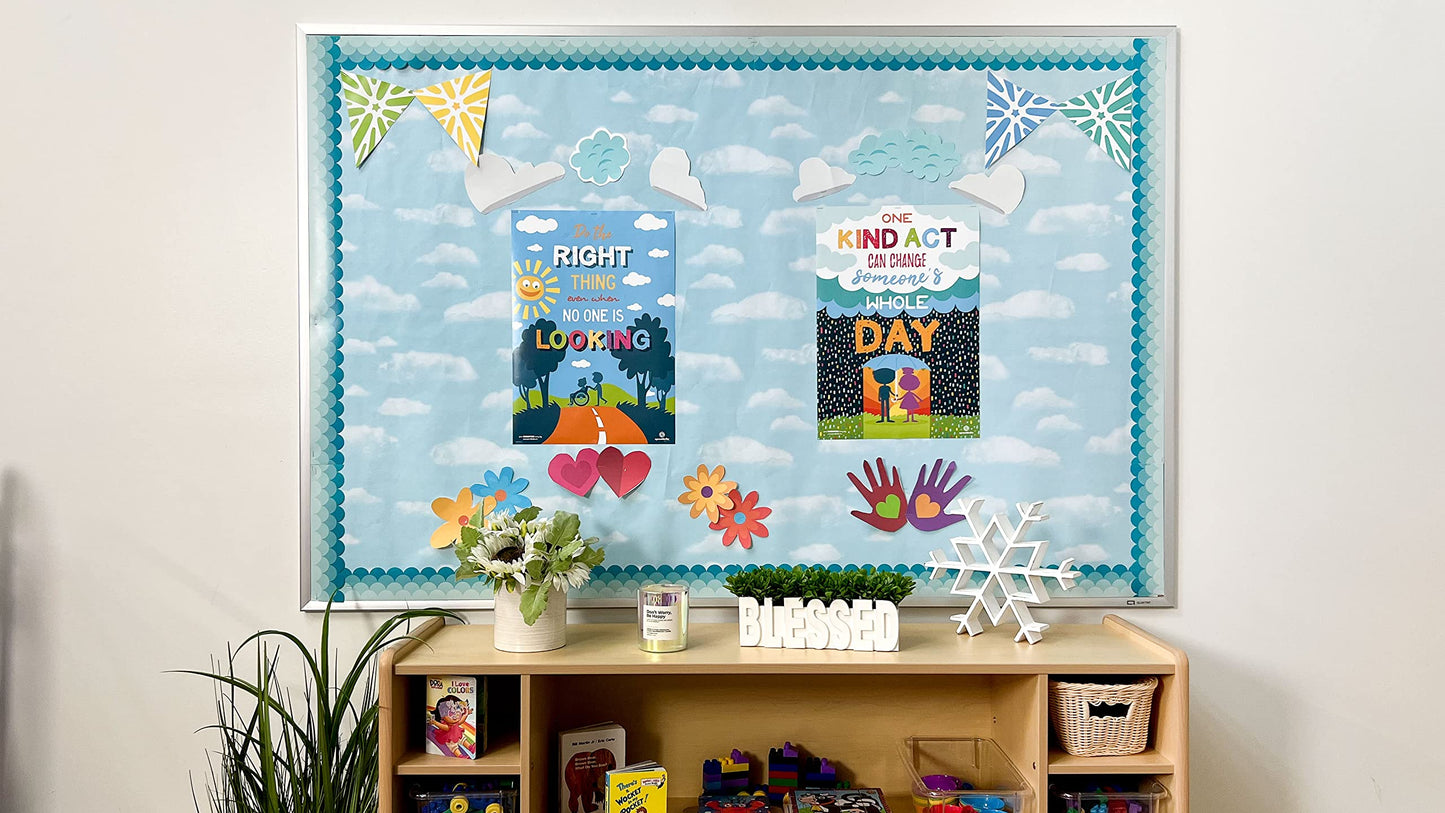 Sproutbrite 13.75” x 19.75” Kindness Educational Poster Set - 6 Motivational Posters - Classroom Wall Decor Chart for Pre, Elementary and Middle School - Promotes Kindness and Positive Social Behaviour