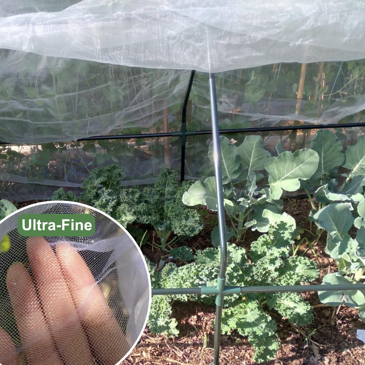 Garden Netting for Raised Beds, 10 ft x 33 ft Ultra Fine Mesh Mosquito Net Pest Barrier Bird Bug Insect Netting for Garden Greenhouse, Plant Row Cover for Protect Vegetables Fruits Flowers Trees