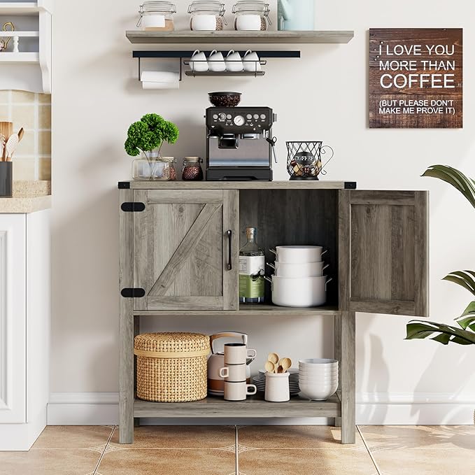 Mufico Console Table with 2-Door Cabinet Coffee Bar Cabinet Sofa Table