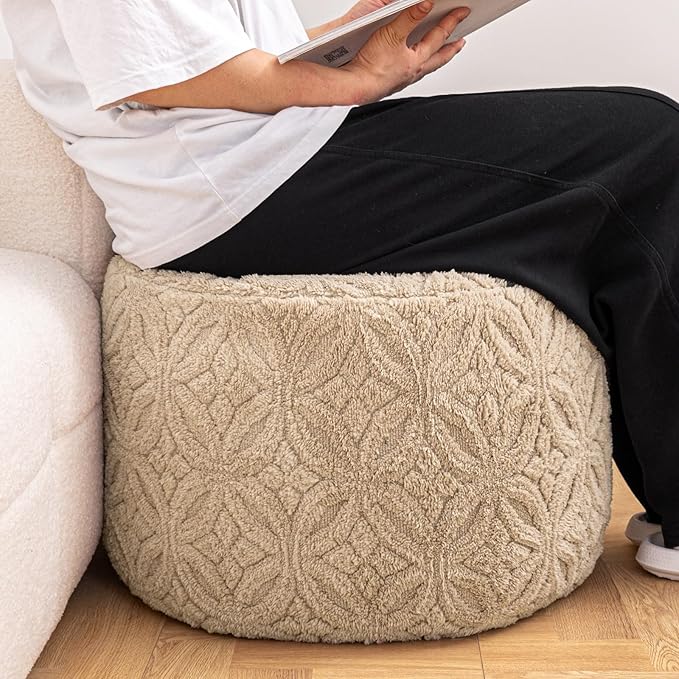 Plush Multi-Functional Ottoman Pouf – Ergonomic Ottoman Foot Rest