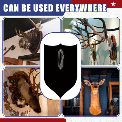 MorningRo Metal European Mount Plaque Deer Head Wall Skull Hanger with Magnetic Photo Frame and Antler Mounting Kit Iron Picture Frame for Christmas Winter Gifts Decoration