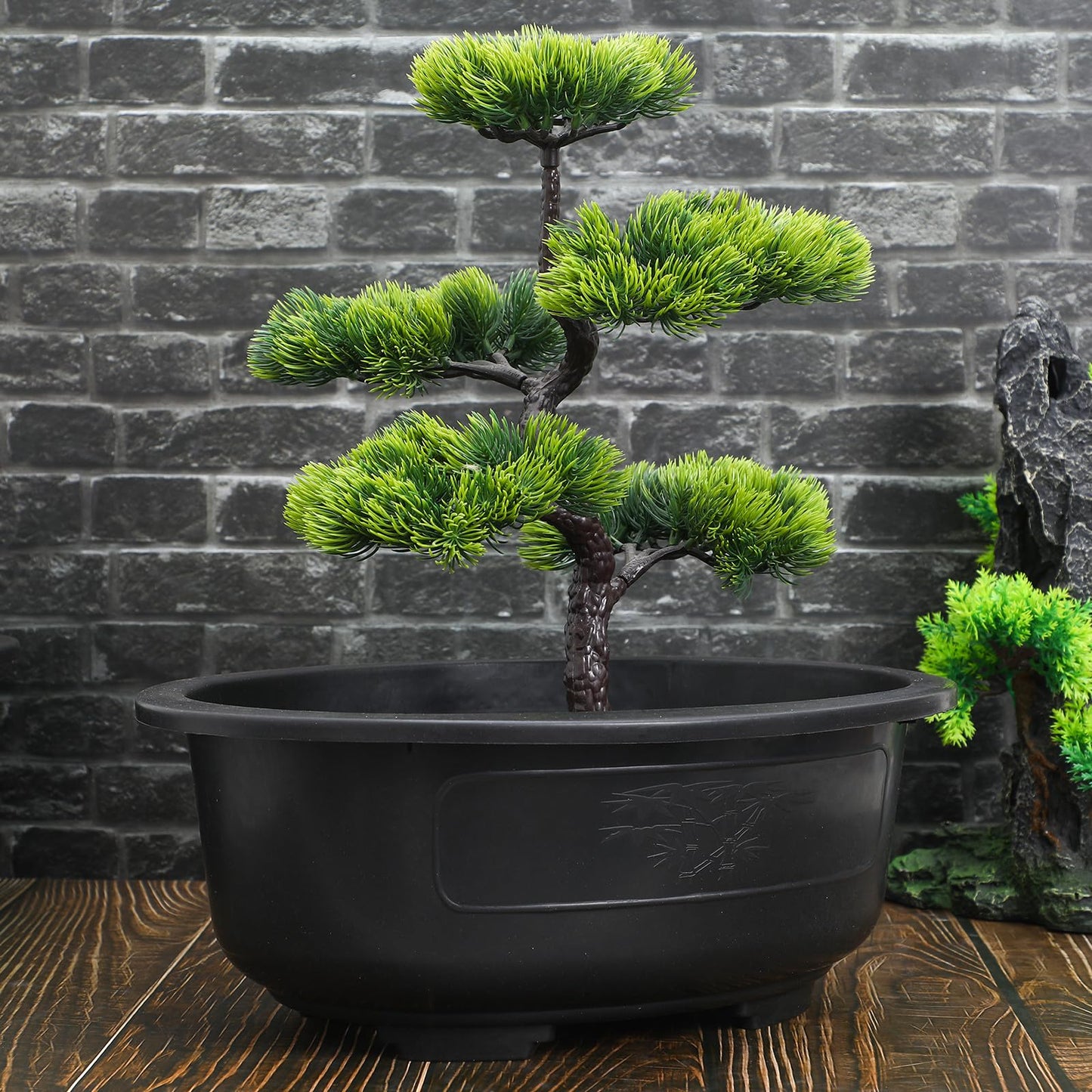 Luxshiny Large Oval Flower Pot Planter 14.96 Inch with Drainage Holes 2-Pack Plastic Bonsai Planters for Indoor Outdoor Gardening Balcony Office Home Use