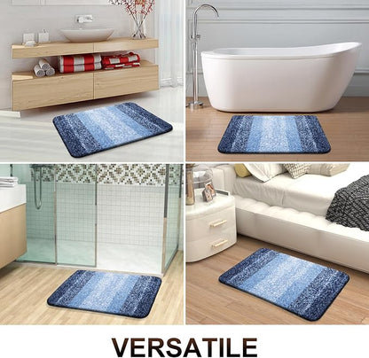 OLANLY Bathroom Rugs Mat 30x20, Extra Soft Absorbent Microfiber Bath Rugs, Rubber Backing, Quick Dry, Machine Washable Bath Mats for Bathroom Floor, Tub and Shower, Home Decor Accessories, Navy