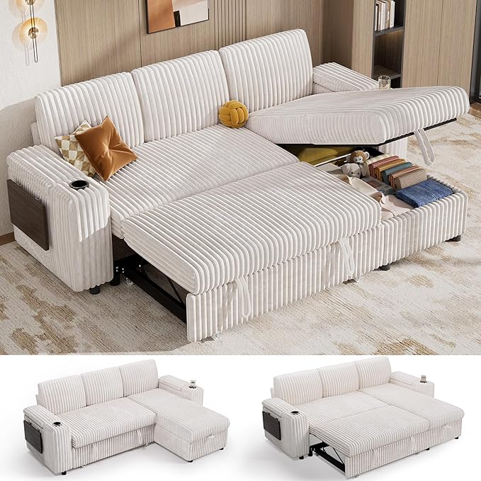 Vipbear 86" Modular Sectional Sleeper Sofa
