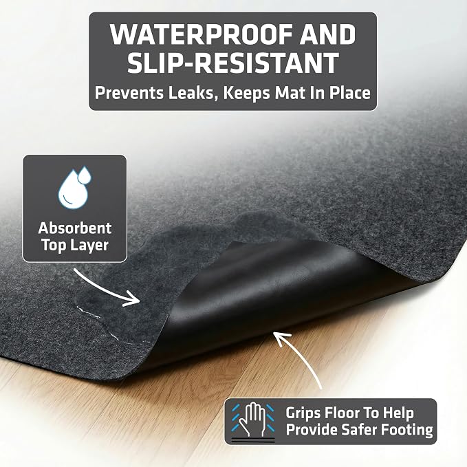 Drymate 2-Pack Jumbo Dog Playpen Mat (60x74), Absorbent, Waterproof, Slip-Resistant, Machine Washable, Reusable Puppy Pad for Training, Whelping, Housebreaking, Incontinence, Crate, Kennel (USA Made)
