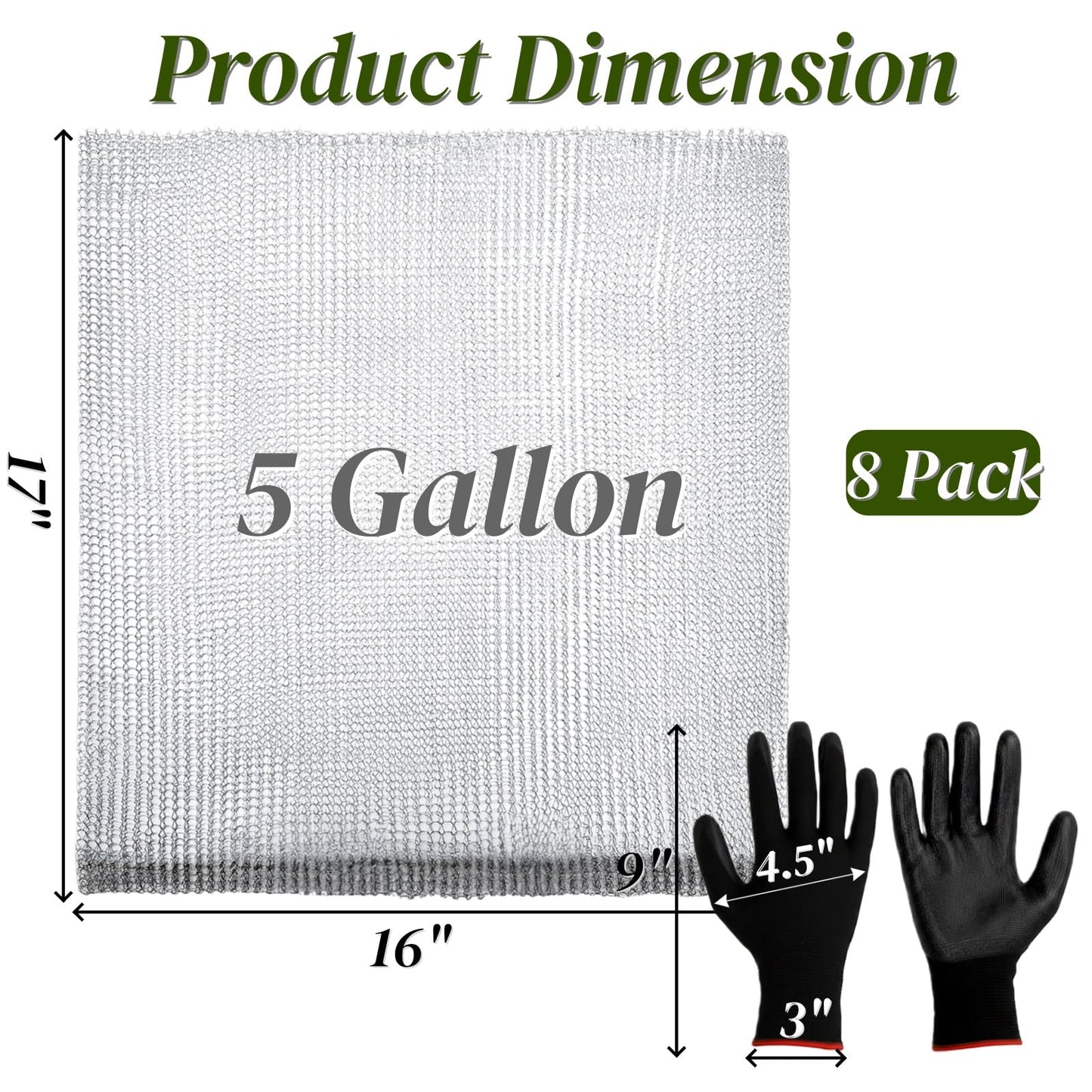 Noamus 8 Pack Plant Root Guard Basket, 5 Gallon Gopher Mole Vole Mesh, Reusable Stainless Steel Plant Speed Wire, Heavy Duty Protector Animal Cages for Garden Trees Bulbs Flowers Vegetables Protection