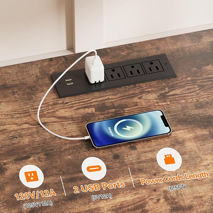 VECELO TV Stand with Power Outlets