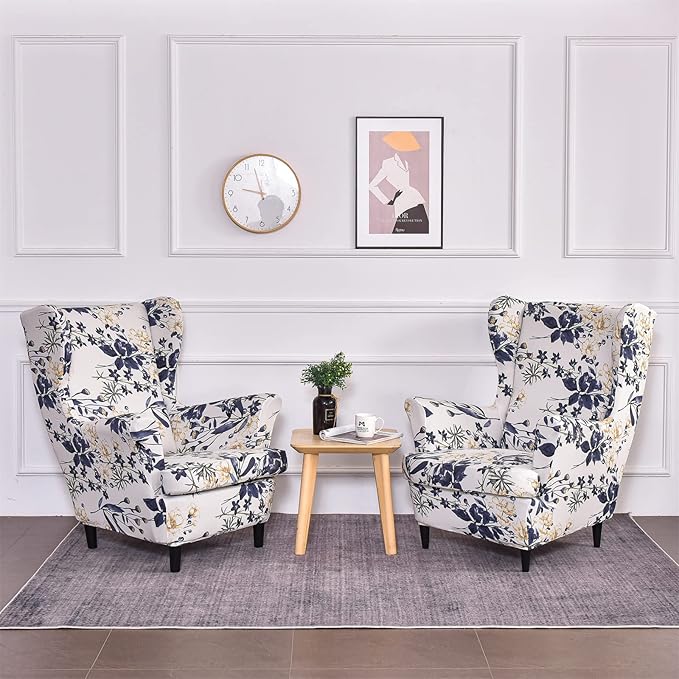 KRFOONN Wingback Chair Covers Slipcovers 2 Piece Stretch Wing Chair Covers