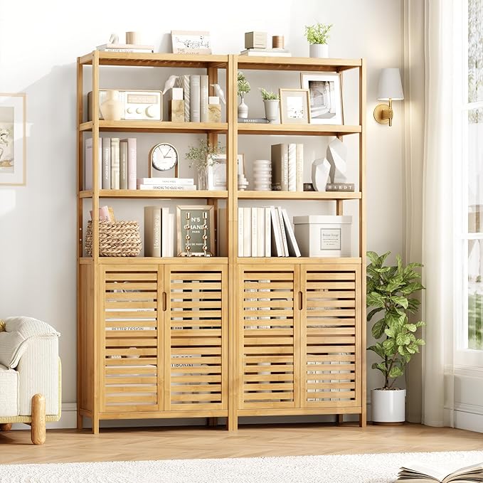 HIFIT Tall Bathroom Storage Cabinet, Corner Tall Cabinets Freestanding