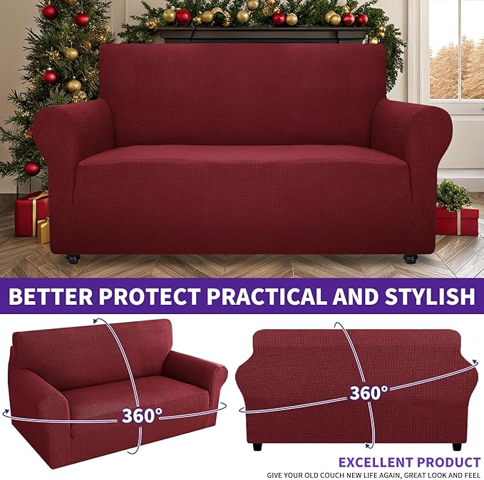 ZNSAYOTX Super Stretch Couch Cover Love Seat Sofa Covers