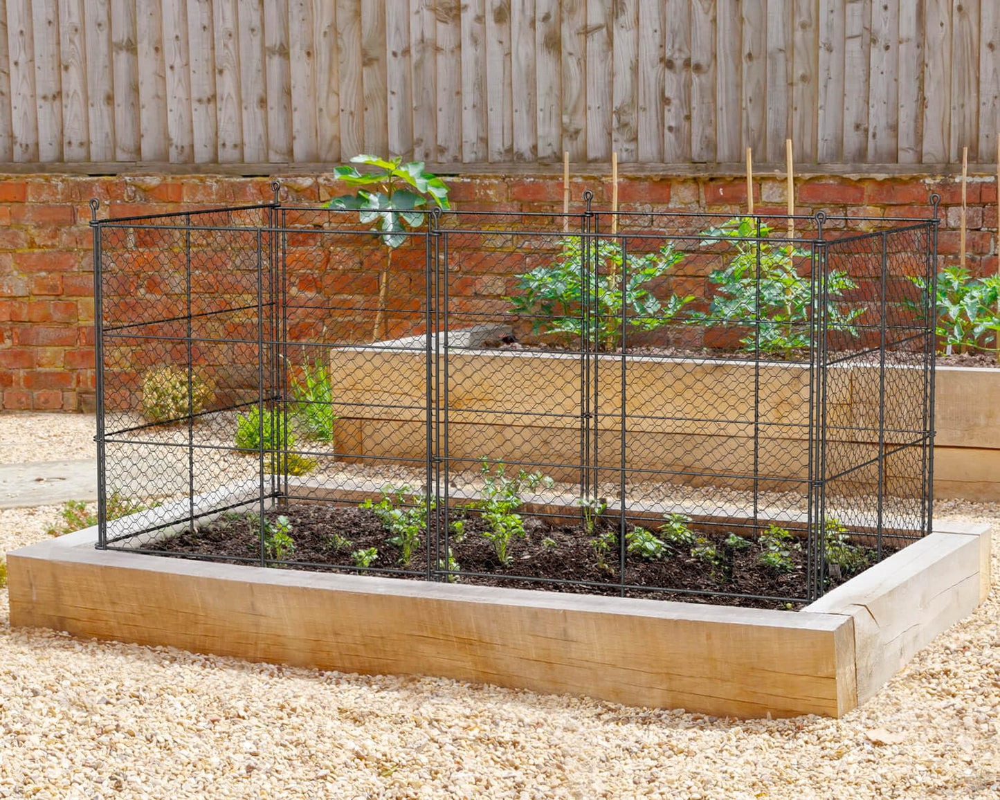 6 Panels Chicken Wire Plant Protectors, 14.26ft(L) x 24in(H) Plant Protectors from Animals, Raised Garden Bed Fencing, Garden Protection Bunny Barricades from Chicken Squirrels for Vegetables