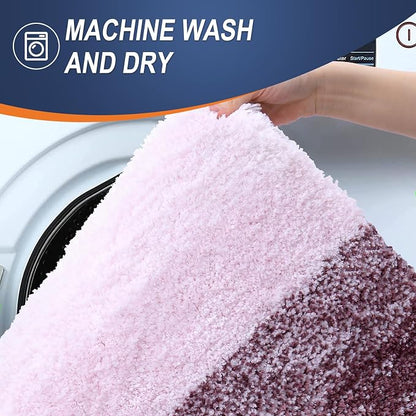 OLANLY Bathroom Runner Rugs Mat 44x24, Extra Soft Absorbent Microfiber Bath Rugs, Rubber Backing, Quick Dry, Washable Long Bath Mats for Bathroom Floor, Tub and Shower, Home Decor Accessories, Mauve