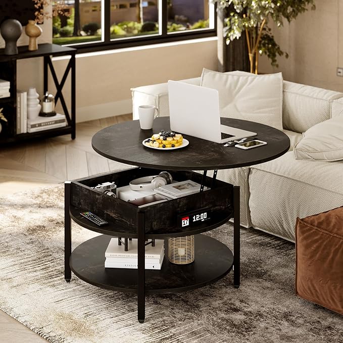 FABATO Round Lift Top Coffee Table