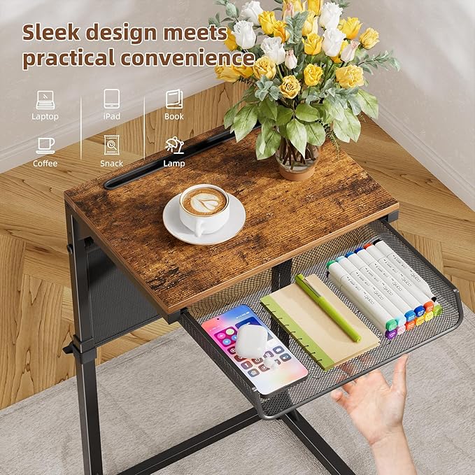 Simple Trending Side Table, C Shaped End Table