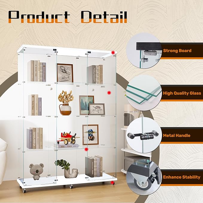 LFT HUIMEI2Y Glass Display Cabinet 12 Shelves