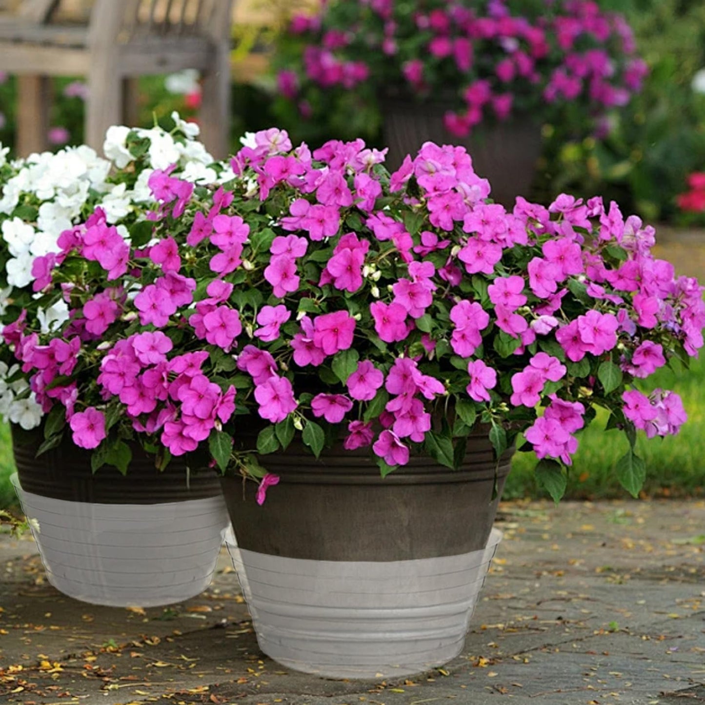 Hyuetrsa 21 Pcs Clear Deep Drip Tray Plastic Plant Saucer 6/8/10 Inch Plant Drip Trays Thickened Clear Plant Saucers Flower Drip Tray for Indoor and Outdoor Plants
