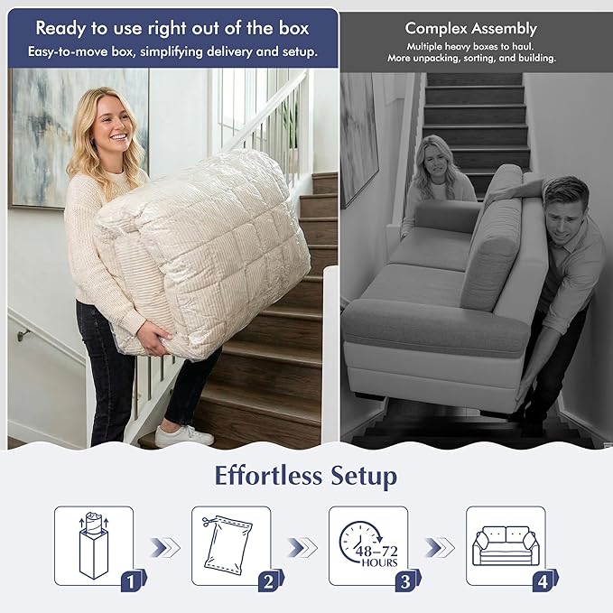 Homkdom Boneless Loveseat, Convertible Folding Sofa Bed, Pull Out Sleeper Sofa