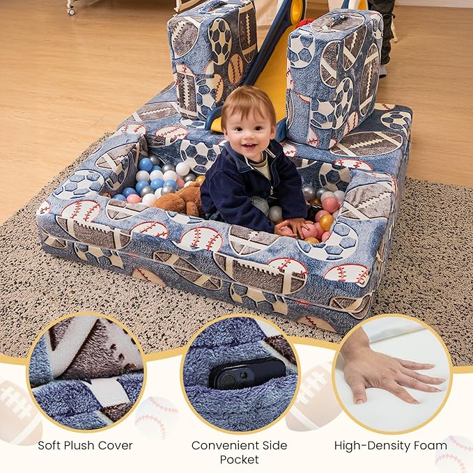 Cvortll Modular Kids Play Couch, Glow in Dark Kids Sofa, Child Sectional Sofa