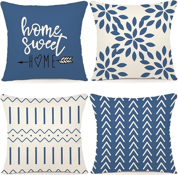 YCOLL Pillow Covers 20x20 Set of 4, Modern Sofa Throw Pillow Cover, Decorative