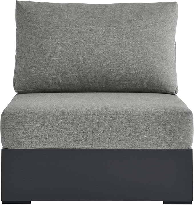 Modway Tahoe Aluminum Armless Patio Gray Modular Weather-Resistant