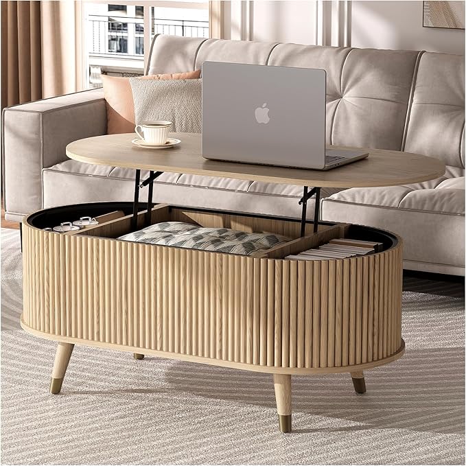 JOINICE 42.5" Oval Lift Top Coffee Table